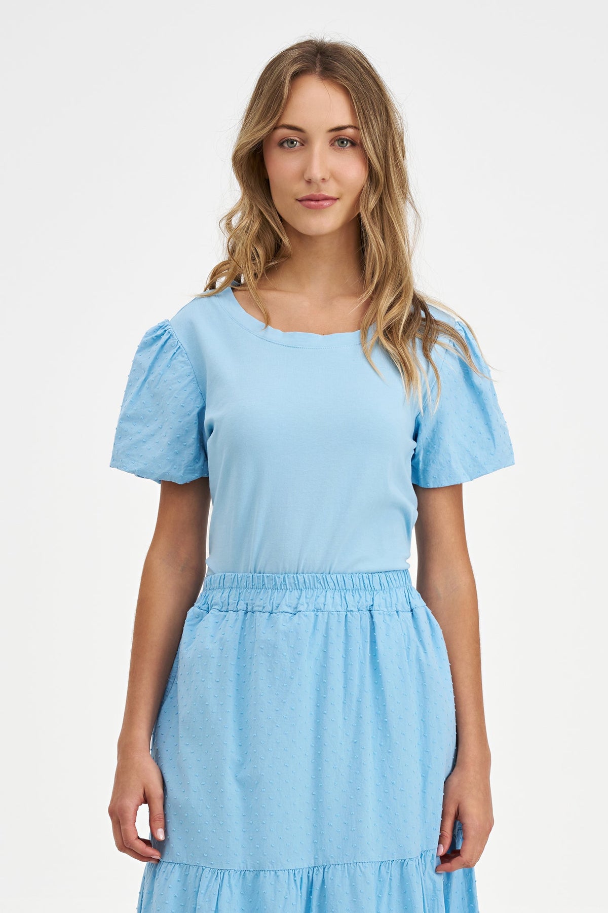 Women's Knit/Woven Combo Top
