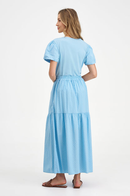 Women's Knit/Woven Combo Top
