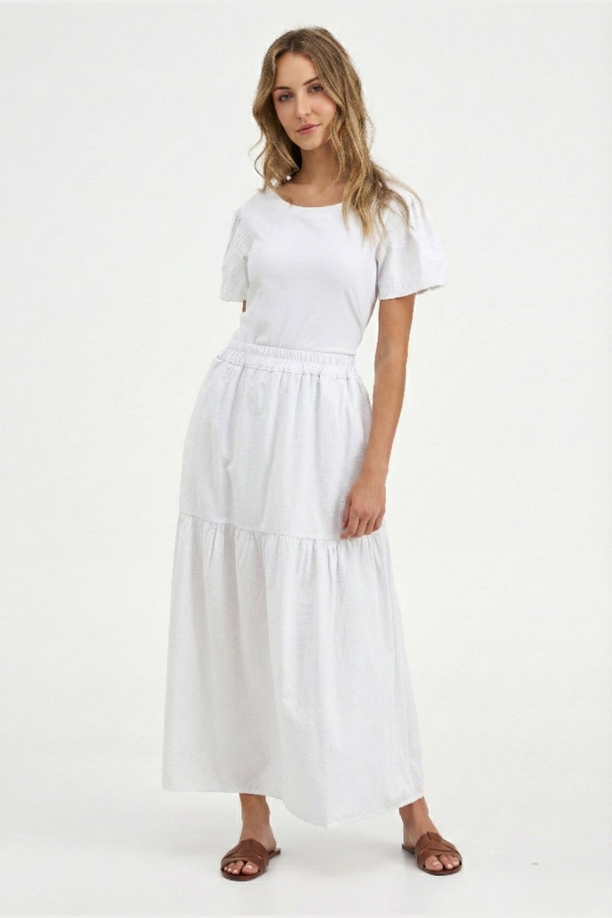 Women's Knit/Woven Combo Top