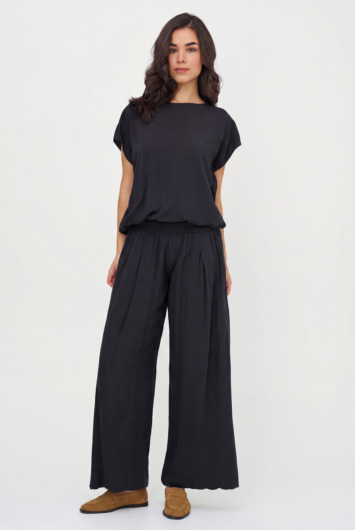 Women's Woven Boat-Neck Top