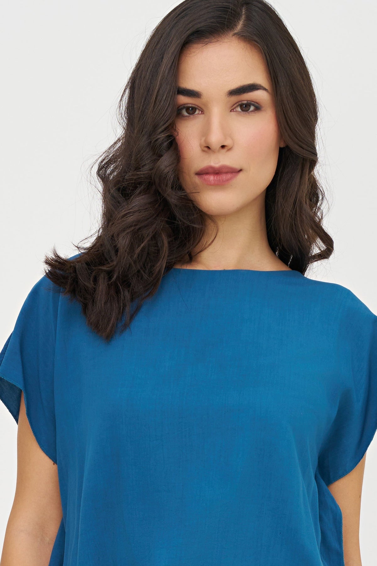 Women's Woven Boat-Neck Top