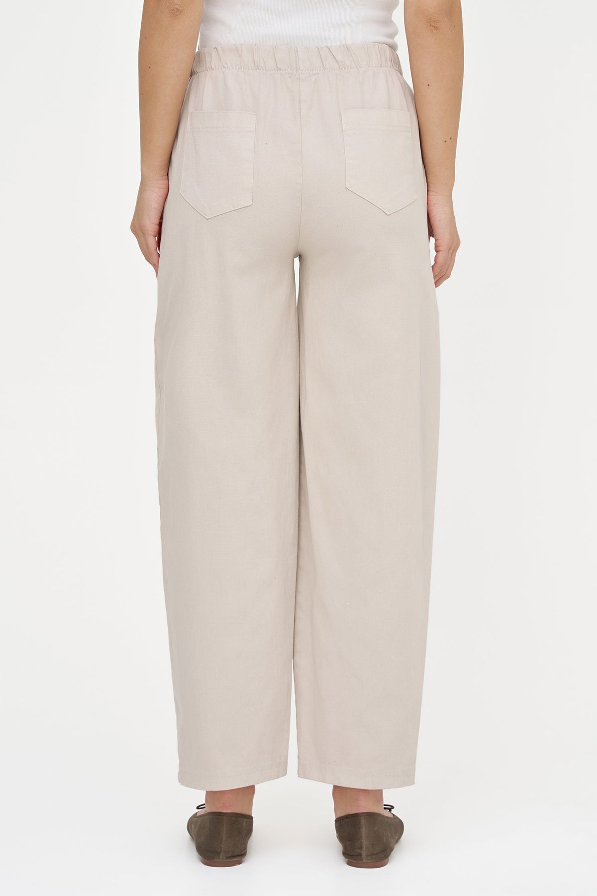 Women's Woven Barrel-Leg Pull-On Pants