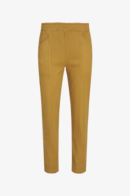 Women's Woven Pull-On Tapered Pants with Curved Side Pockets