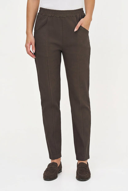Women's Woven Pull-On Tapered Pants with Curved Side Pockets