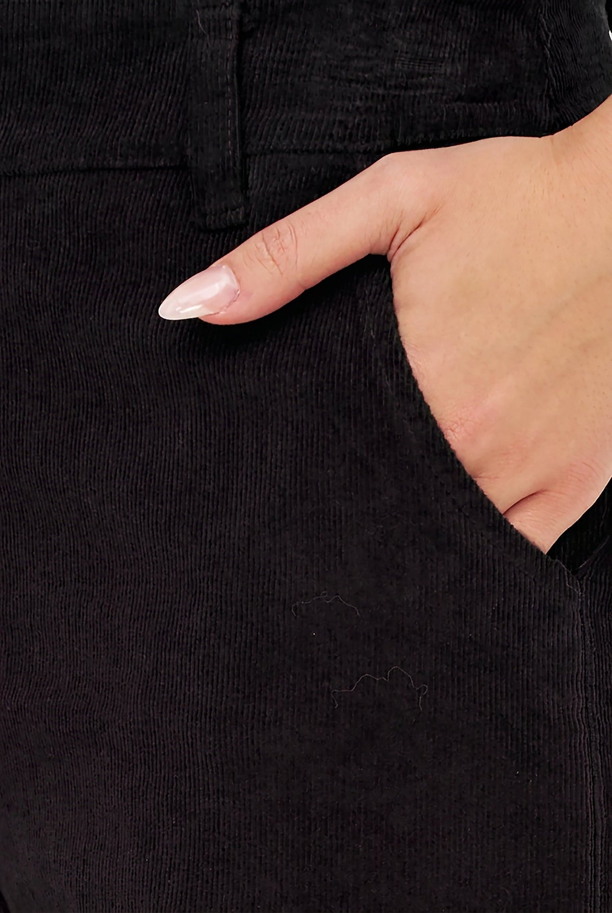 Women's Corduroy Zip-Up Bootcut Pants with Side Pockets