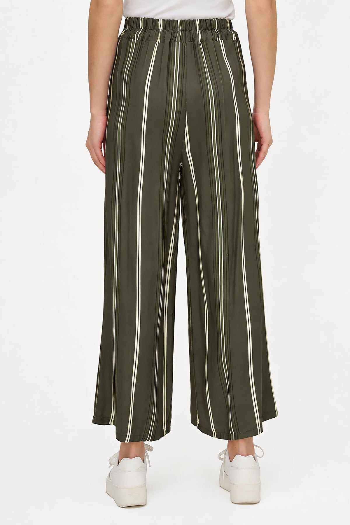 Women's Printed Woven Wide-Leg Pull-On Pants with Side Pockets