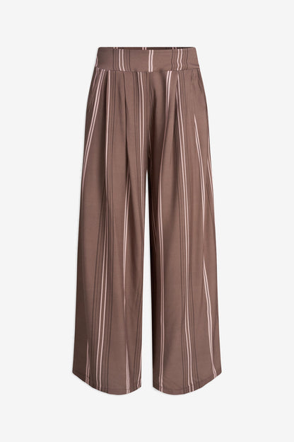 Women's Printed Woven Wide-Leg Pull-On Pants with Side Pockets