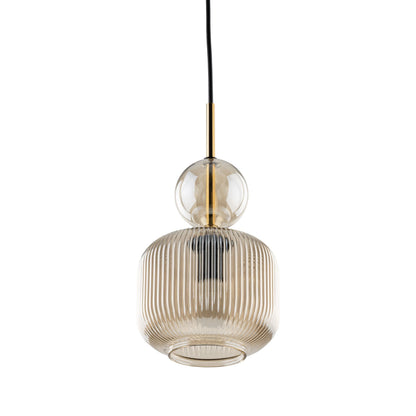 SOPHIA Ribbed Glass Pendant Light for Kitchen Island, Dining Room & Contemporary Interiors