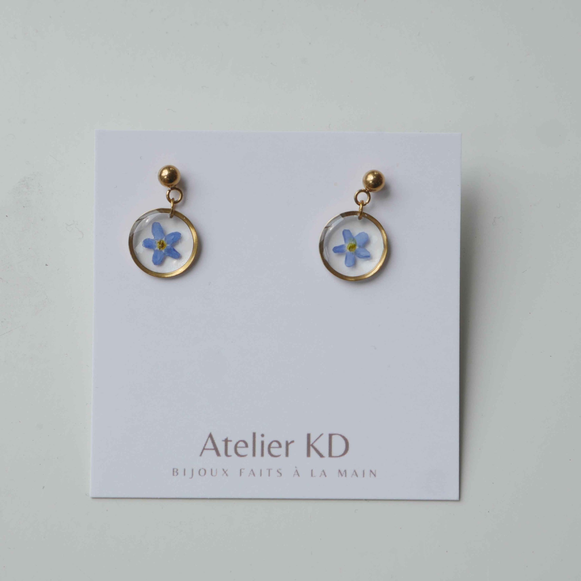 Boucles d’oreilles Myosotis - petit ronds (12 mm)
