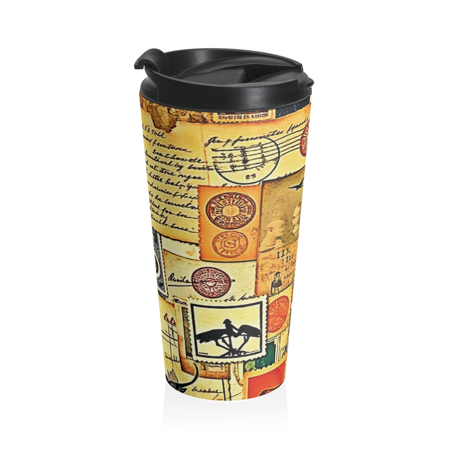 Travel Mug — Vintage Collage Stainless Steel Tumbler - AURABAGS SHOP