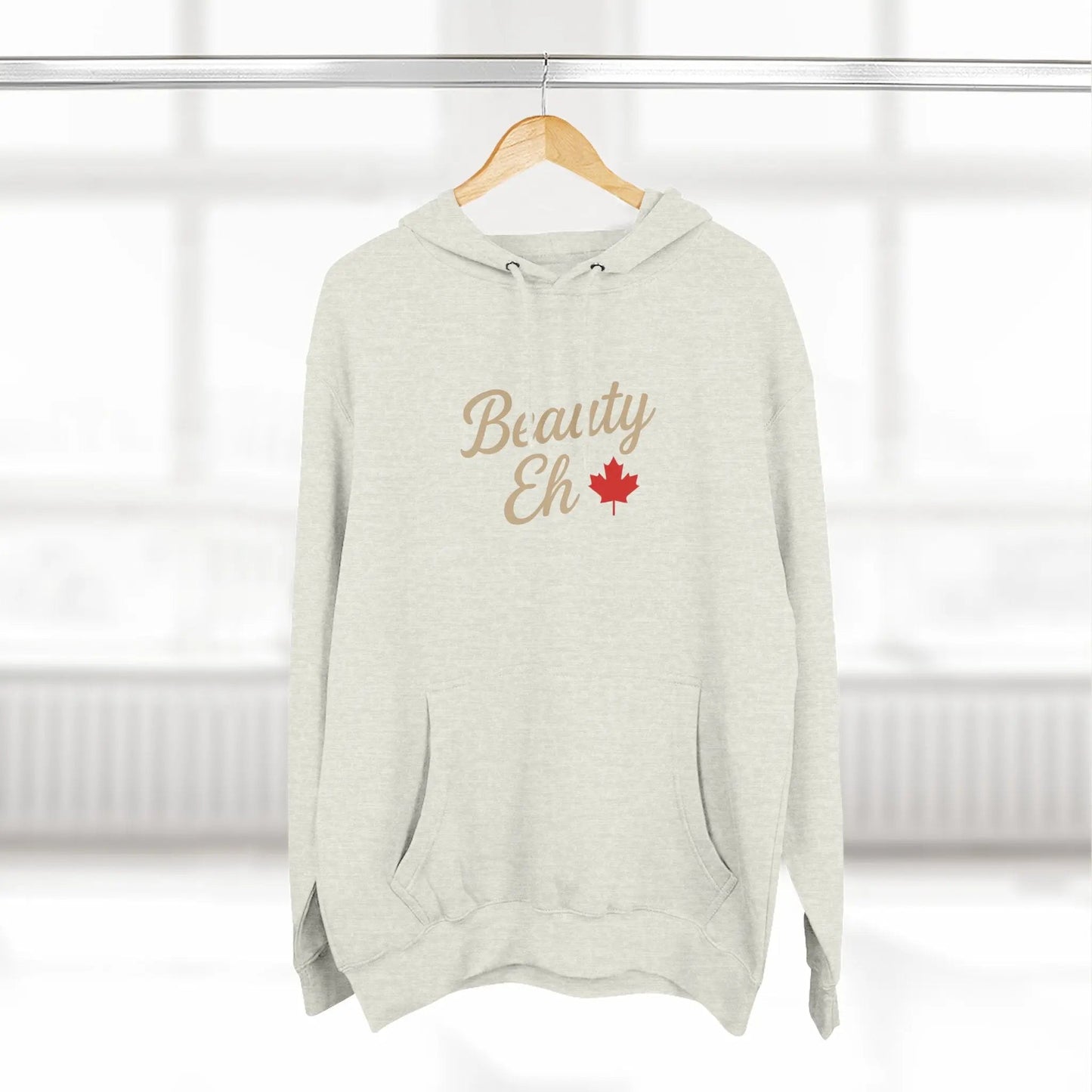 Beauty Eh Canadian Hoodie - Maple Leaf Pride Pullover Sweatshirt - Womens Canada Day Apparel - Cozy Fleece Lined Hooded Sweatshirt