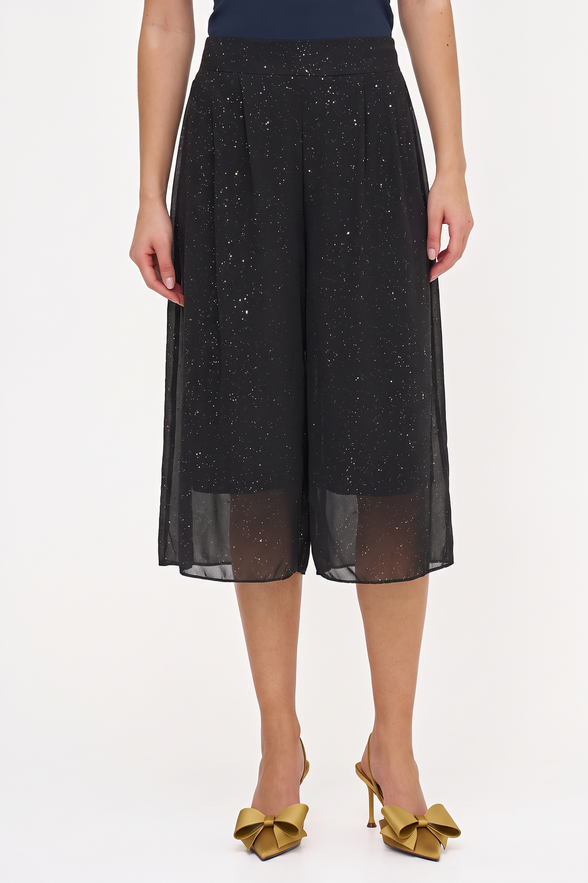 Women's Foil-Printed Woven Pull-On Gaucho Capri Pants