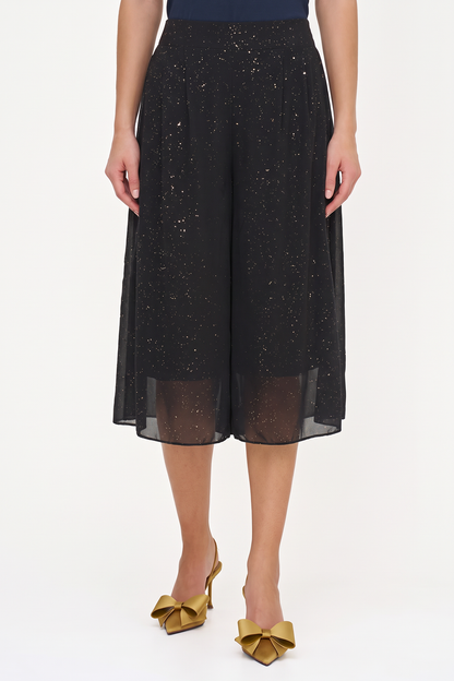 Women's Foil-Printed Woven Pull-On Gaucho Capri Pants