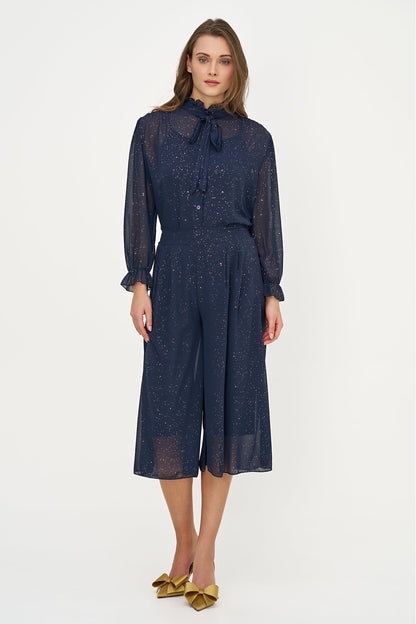 Women's Foil-Printed Woven Pull-On Gaucho Capri Pants