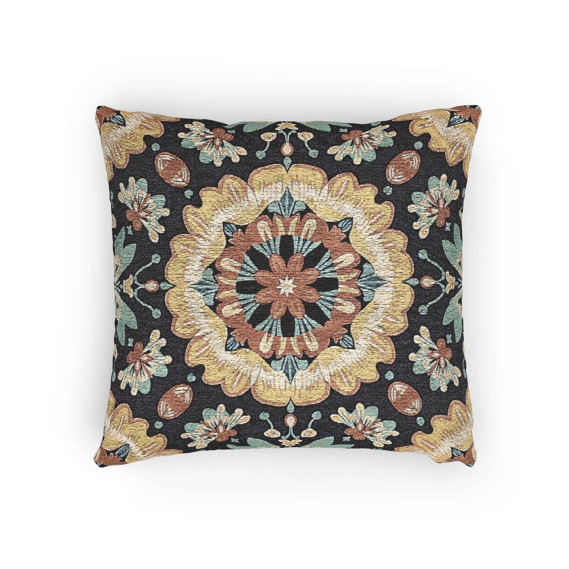 Boho Mandala Woven Pillow | Kilim Mosaic Cushion Cover