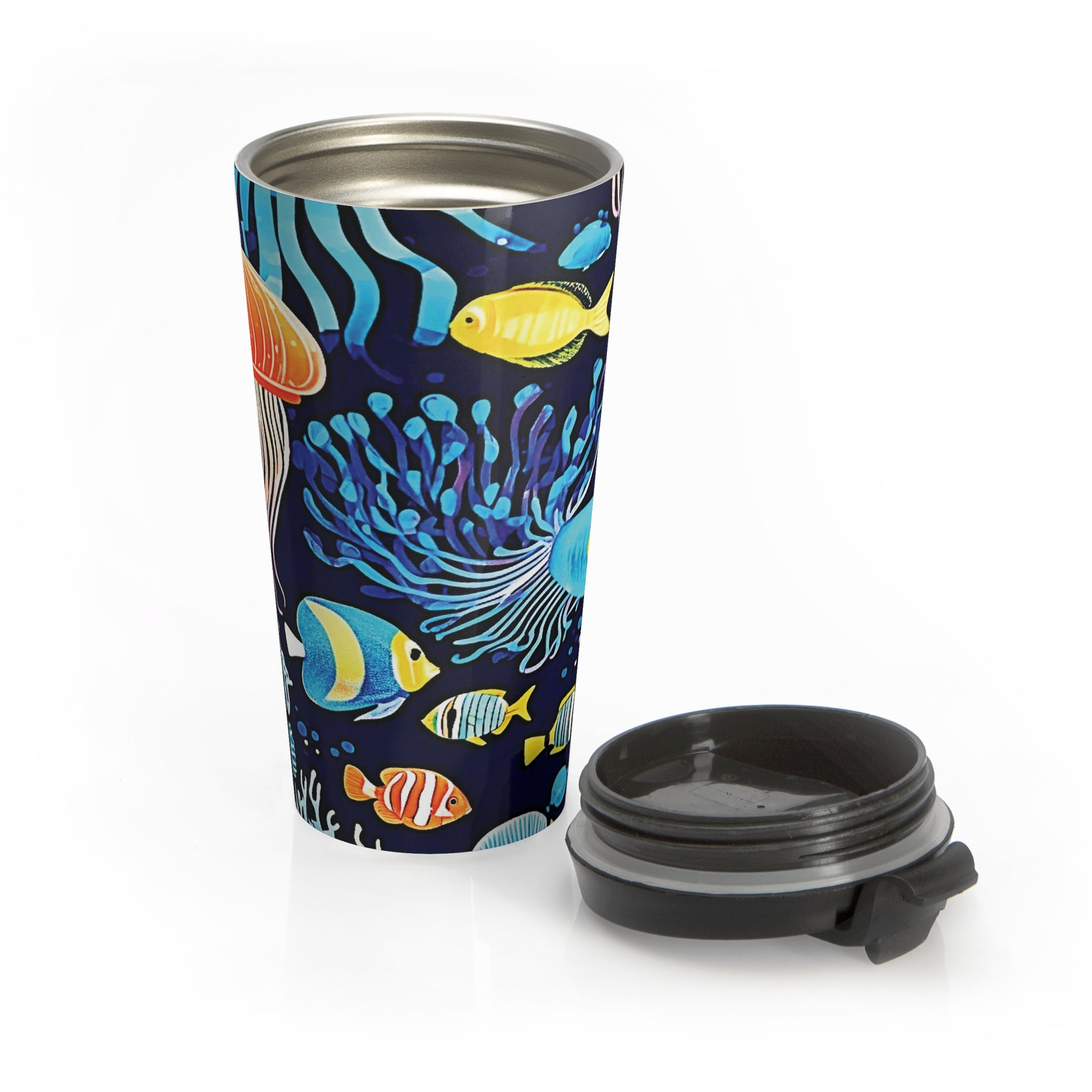 Ocean Jellyfish Travel Mug — Colorful Underwater Stainless Steel Tumbler - AURABAGS SHOP