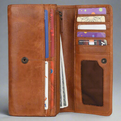 MET Women's Leather Clutch Wallet