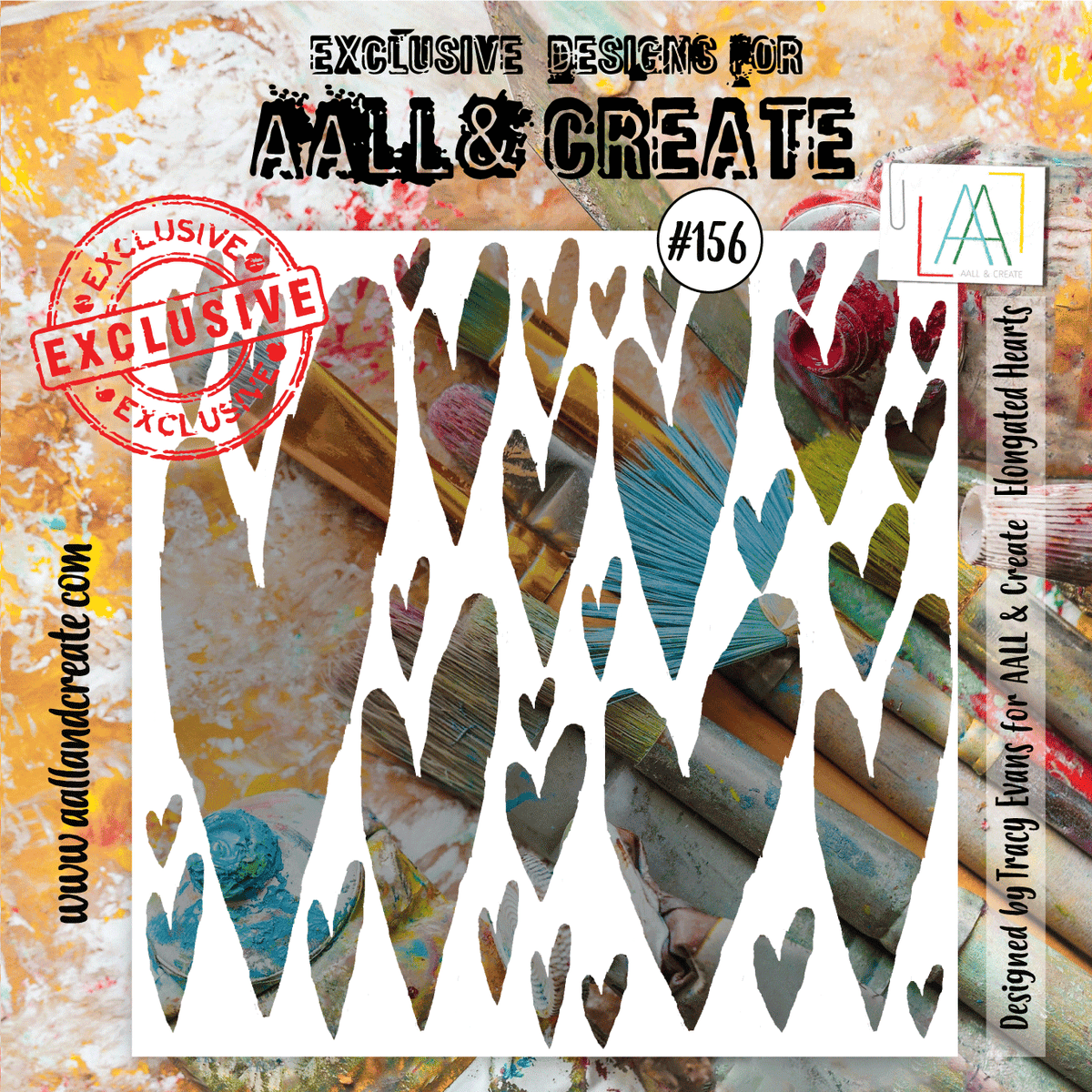 AALL and Create Stencil - 156 - Elongated Hearts