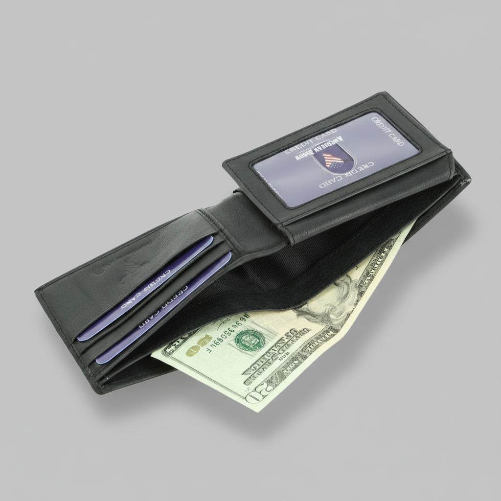 Men's RFID Bifold Wallet with Left ID Flap