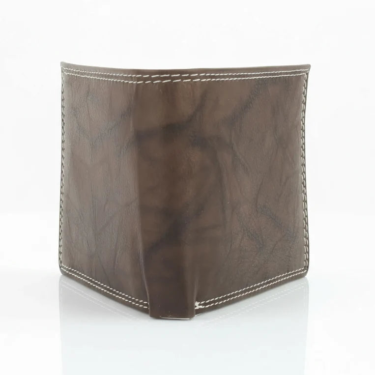 Men's Oil Pull Up Top Flap Bifold Wallet