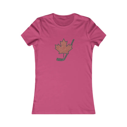 Maple Leaf Hockey Stick Women's T-Shirt - Canadian Hockey Pride - Maple Stick Hockey Co. - Ladies Fit