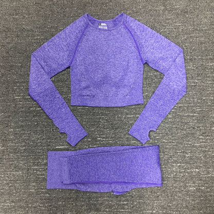 Women's Quick-Drying Nylon Moisture-Wicking Fitness Suit – Long Sleeve Activewear Set