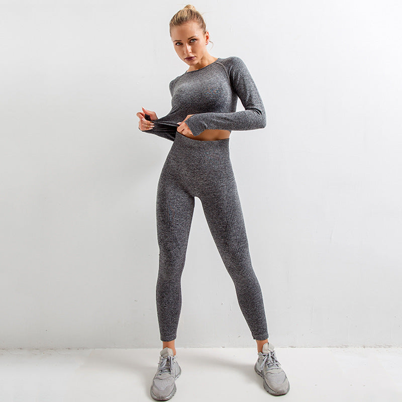 Women's Quick-Drying Nylon Moisture-Wicking Fitness Suit – Long Sleeve Activewear Set