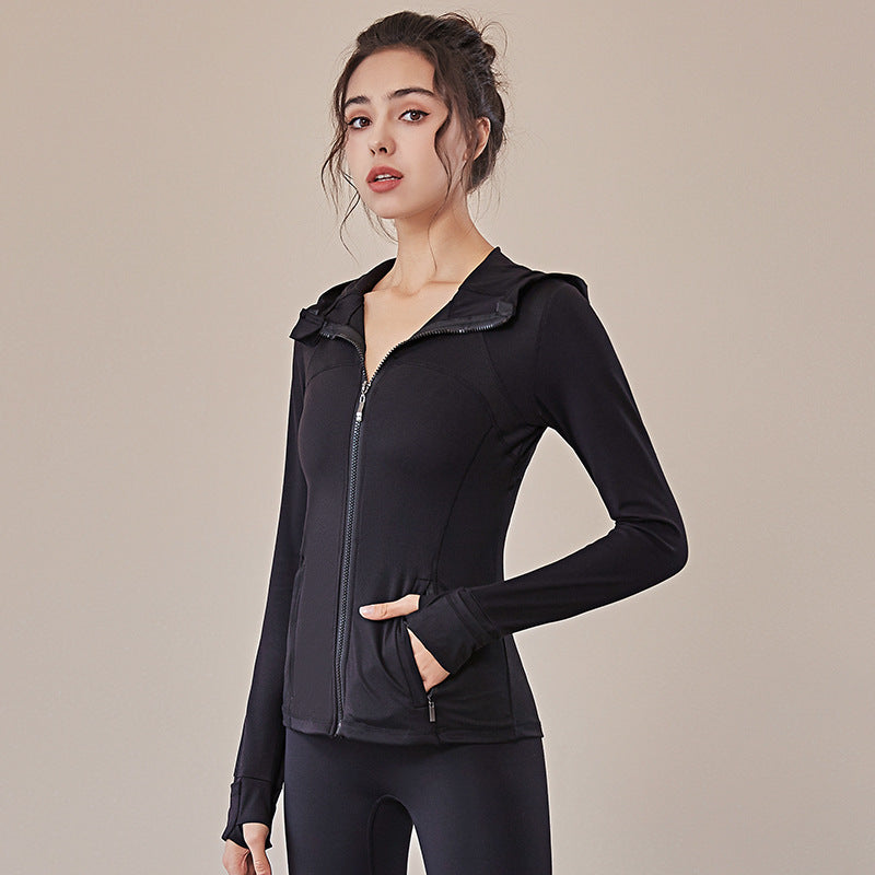 Hooded Sportswear Women’s Outerwear – Breathable Workout Jacket