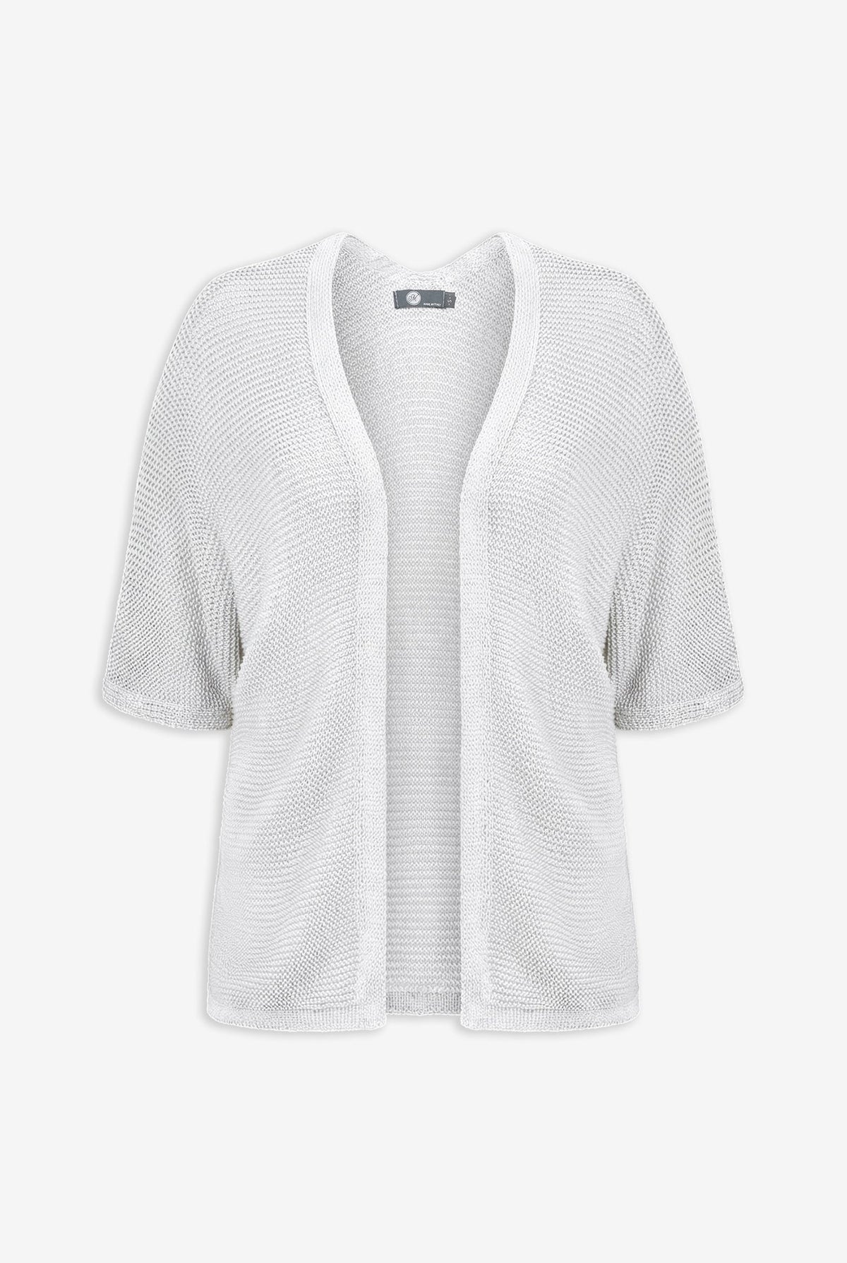 Women's Knit Open Cardigan with Elbow-Length Sleeves