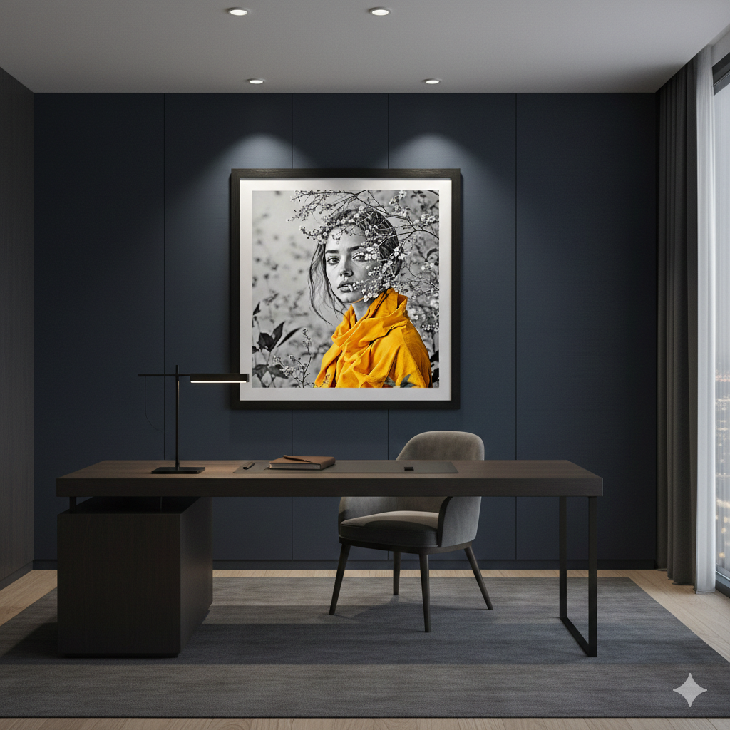 Yellow Scarf Portrait Digital Art - AURABAGS SHOP