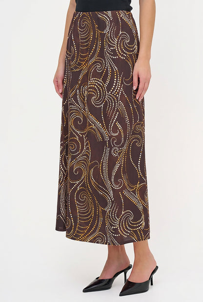 Women's Printed Woven Pull-On Flowing Skirt