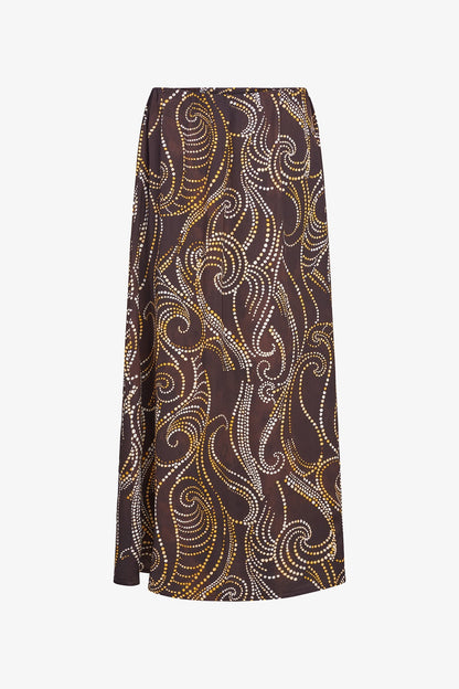 Women's Printed Woven Pull-On Flowing Skirt