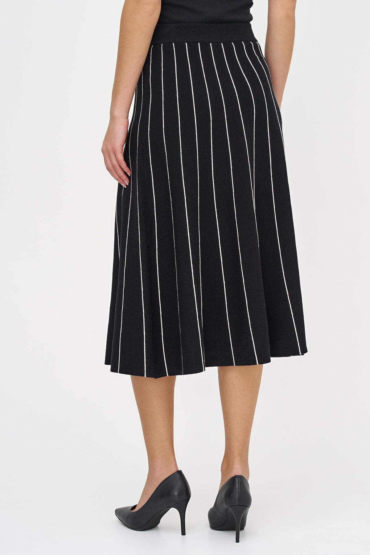 Women's Knit Color-Block Pull-On A-Line Skirt with Piping