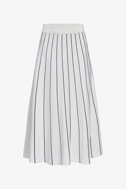 Women's Knit Color-Block Pull-On A-Line Skirt with Piping