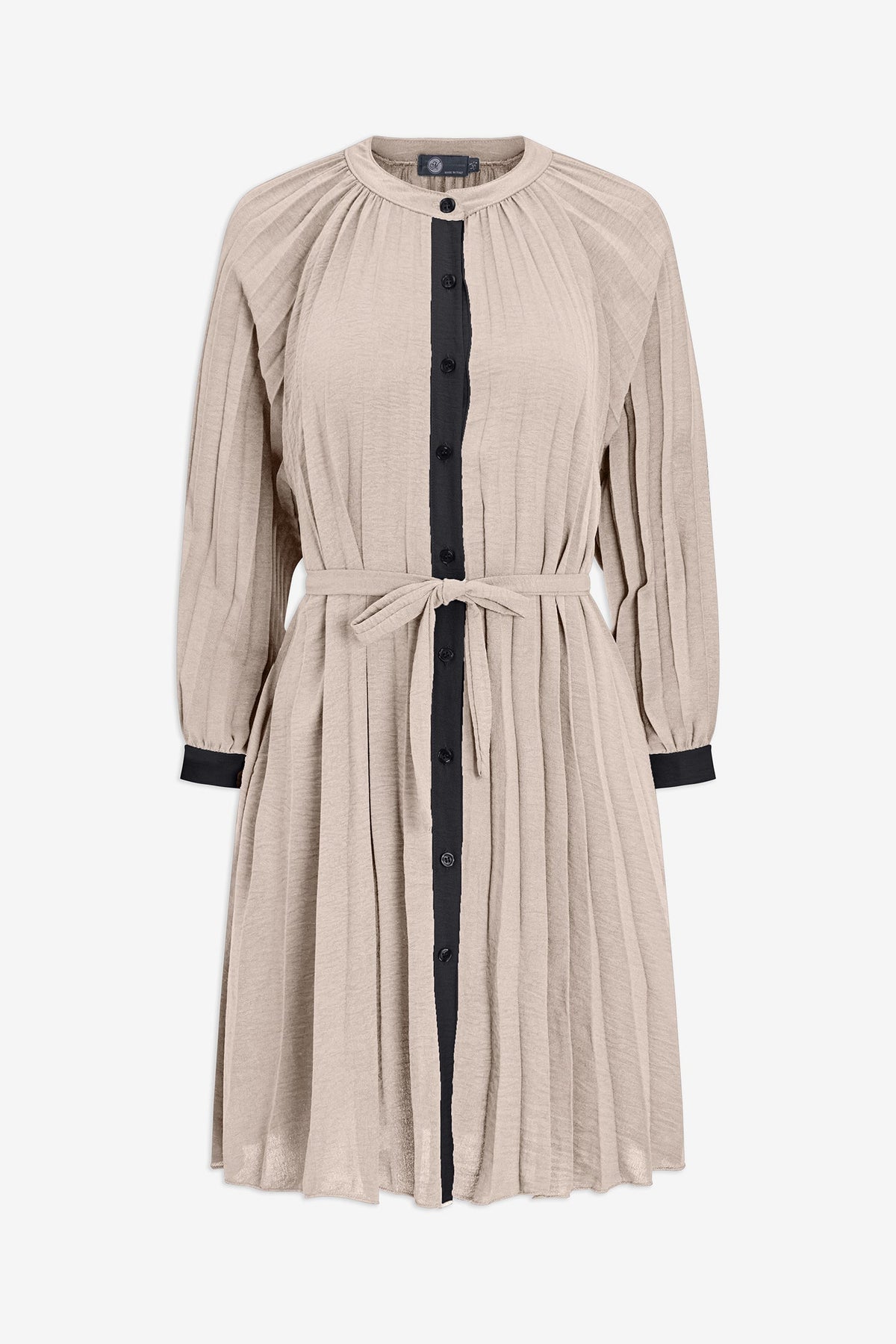 Women's Color-Block Pleated Shirt Dress