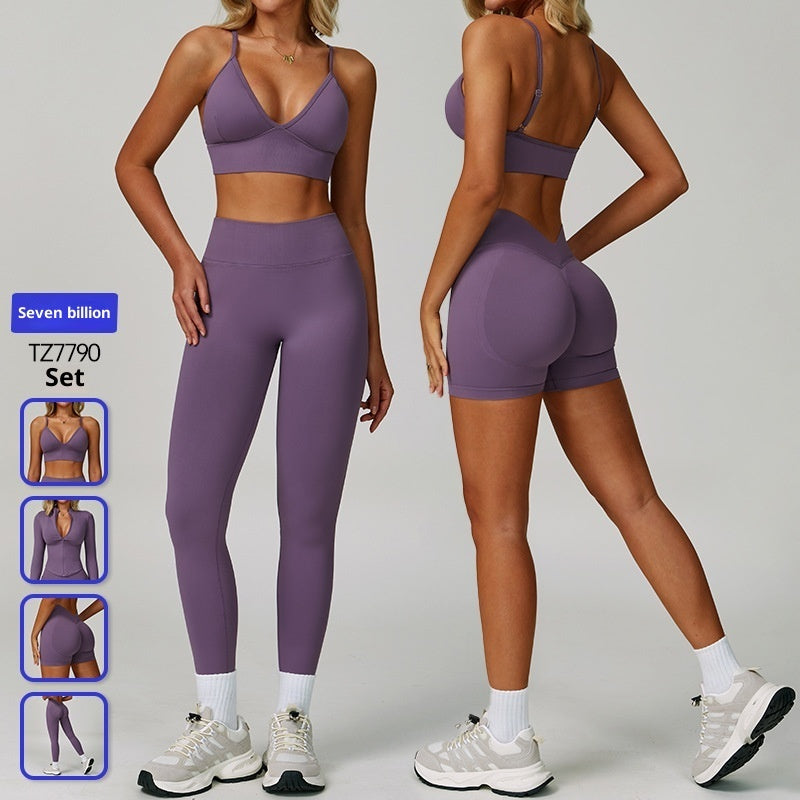 Women’s Seamless Tight Yoga Set – Waist-Slimming Quick-Dry Workout Activewear
