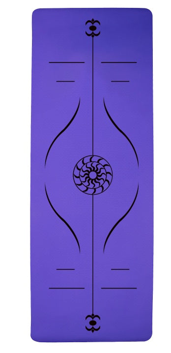Yoga Mat Posture Line Non-Slip TPE Fitness Mat – Beginner Support &amp; Alignment Guide