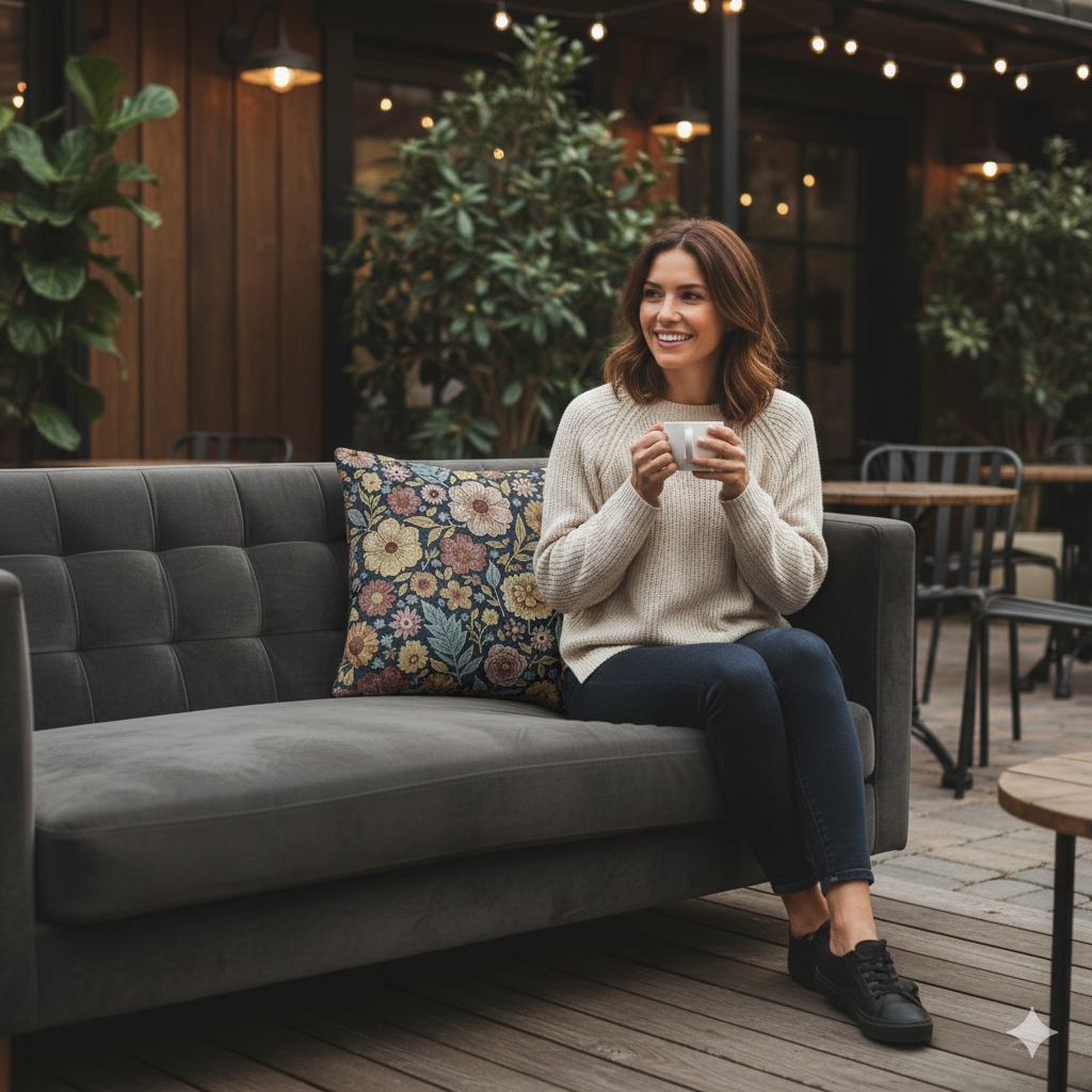Vintage Floral Tapestry Woven Pillow | Floral Throw Pillow - AURABAGS SHOP