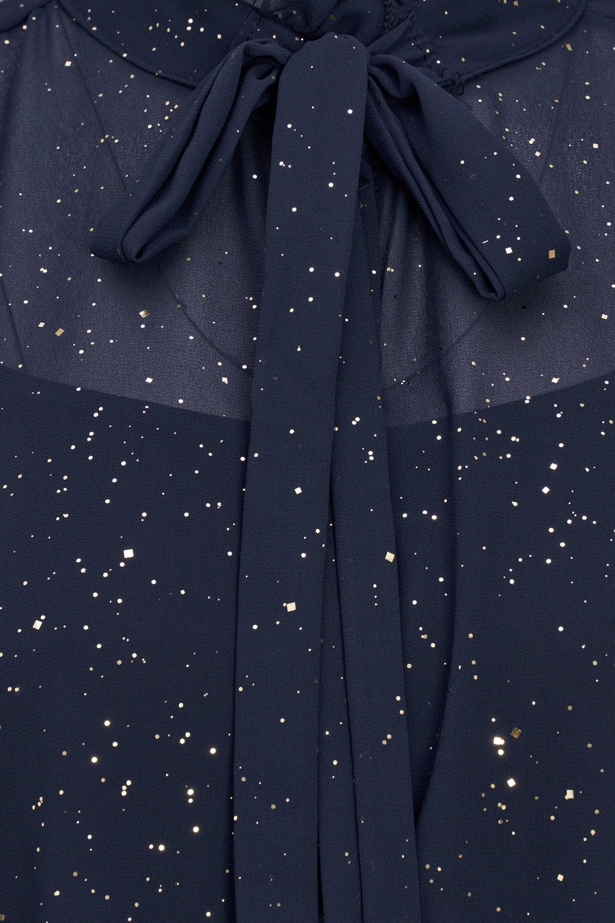 Women's Foil-Print Button-Down Shirt, Tie-Bow Collar & Removable Cami