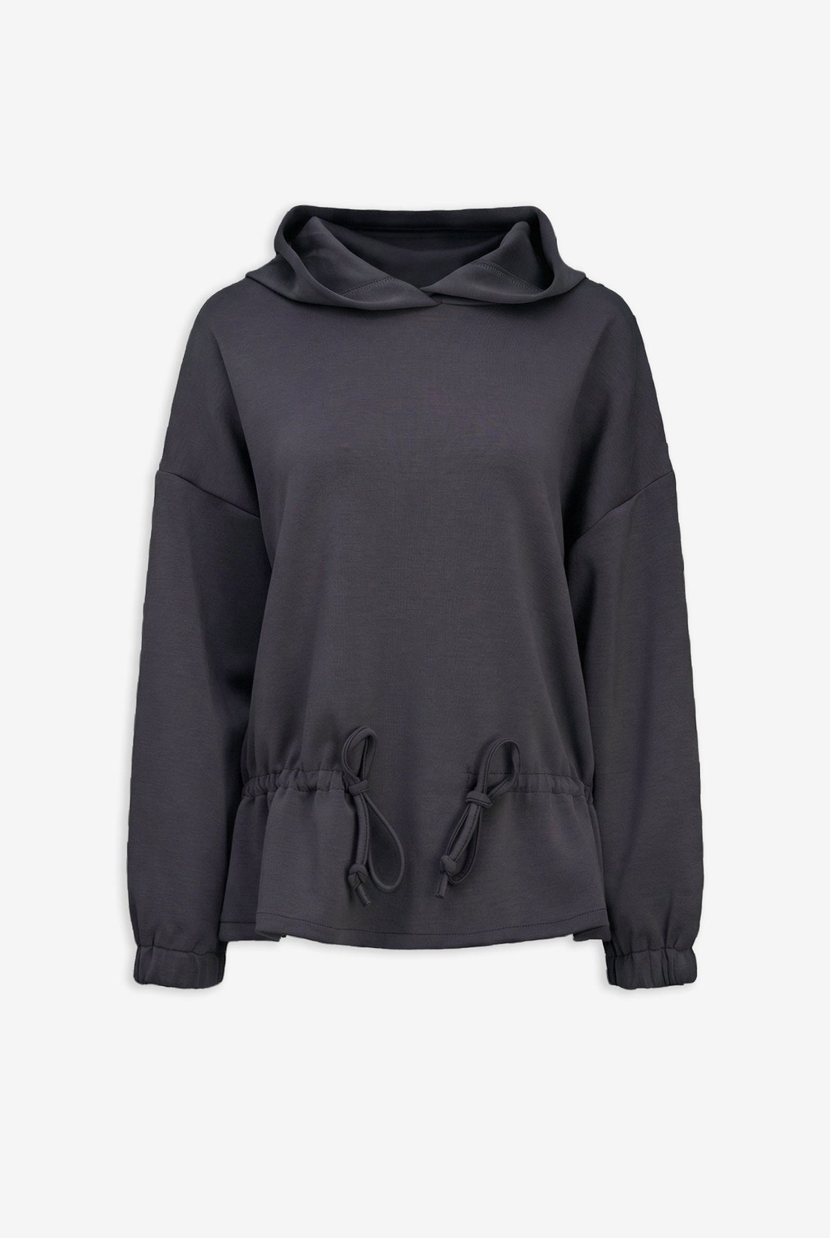 Women's Knit Hooded Sweatshirt, Long Sleeves & Adjustable Waist