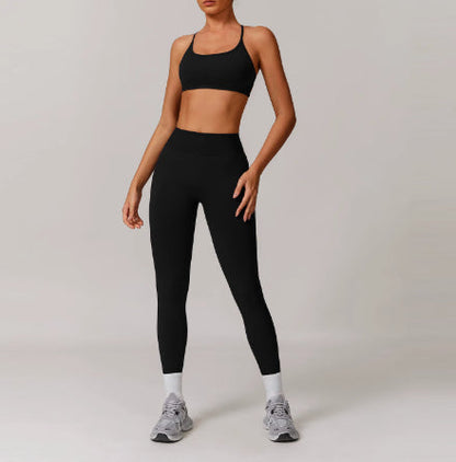 Women’s Seamless Beauty-Back Yoga Set – Quick-Dry Tight Running & Workout Activewear
