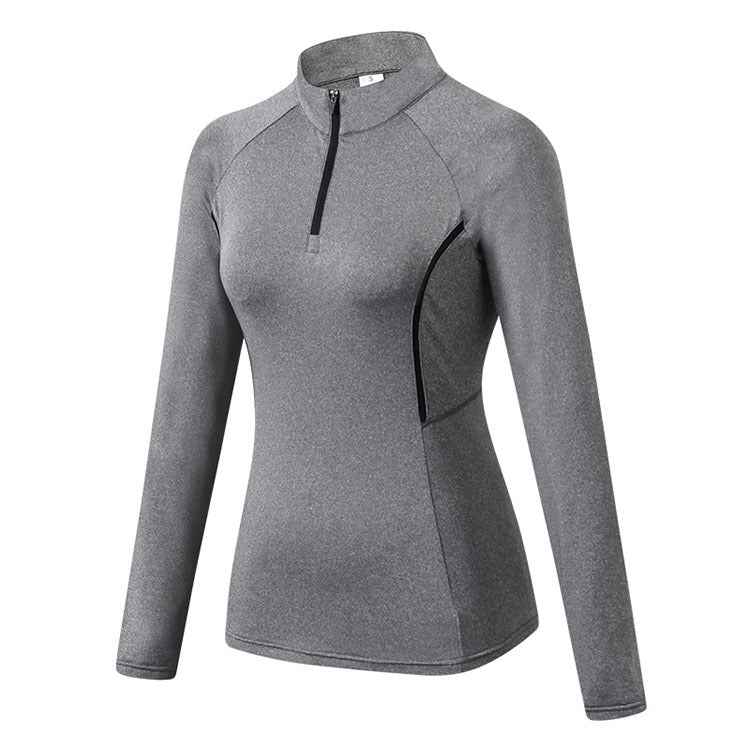 Women's Yoga Stand Collar Sweater – Long Sleeve Fitness Training Top