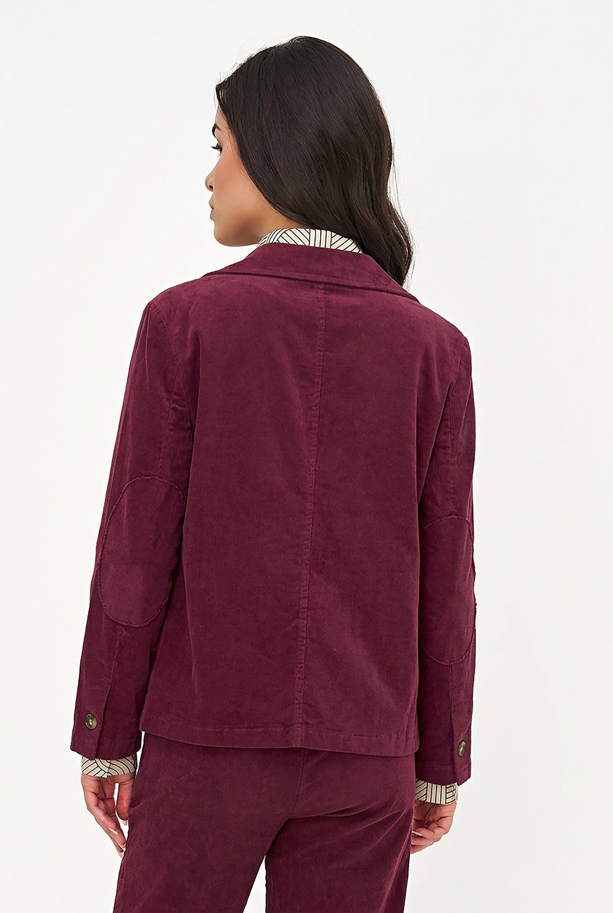 Women's Corduroy Blazer, Long Sleeves, Patch Pockets & Elbow Patches