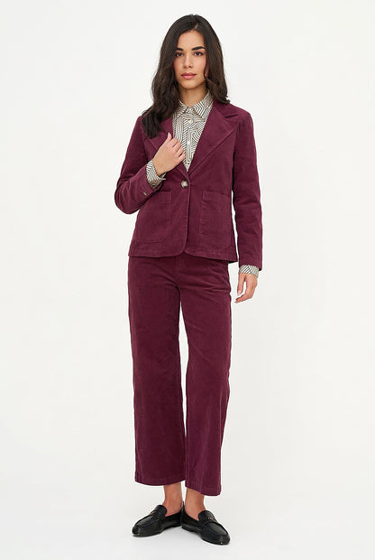 Women's Corduroy Blazer, Long Sleeves, Patch Pockets & Elbow Patches