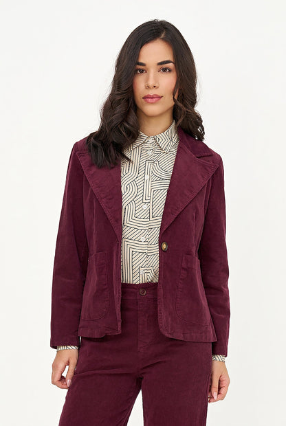 Women's Corduroy Blazer, Long Sleeves, Patch Pockets & Elbow Patches