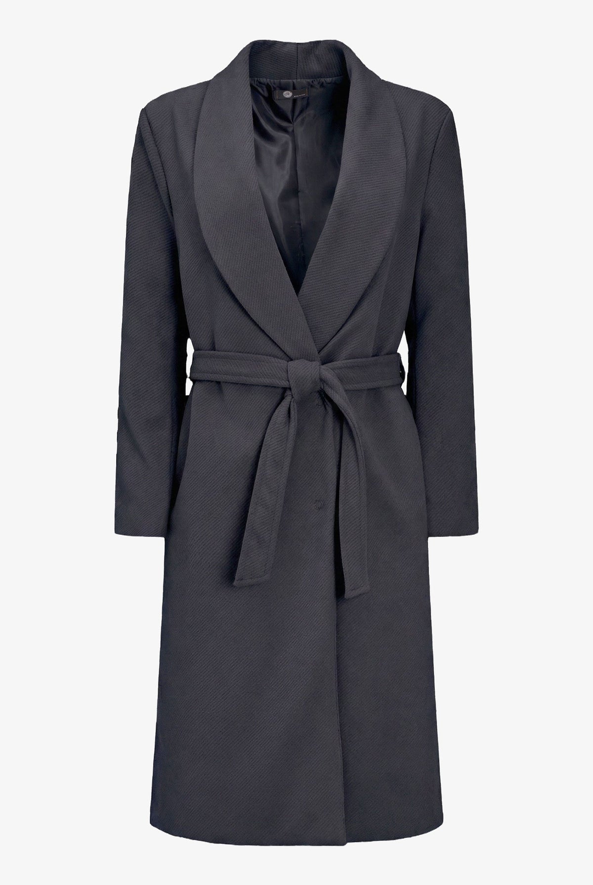 Women's Shawl-Collar Coat, Long Sleeves, Hidden Snaps & Removable Belt