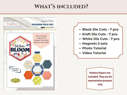 Craftreat Scrapbook Blank Quick Folio - Hexagon Fold Out