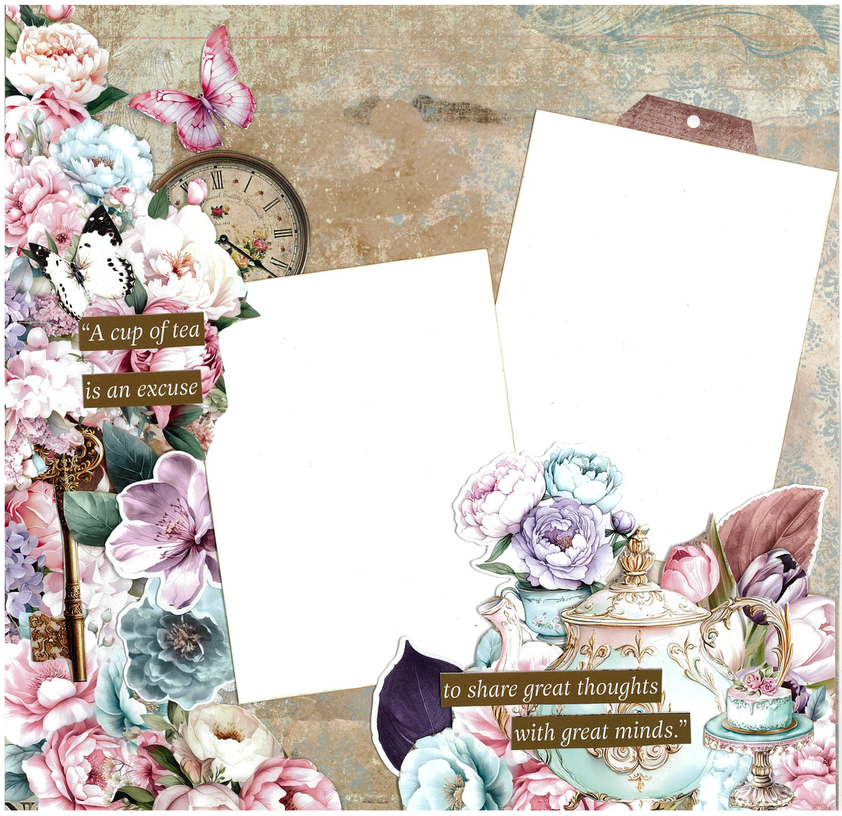 3Quarter Designs Positivi-Tea 12x12 Design Paper & Diecuts Set