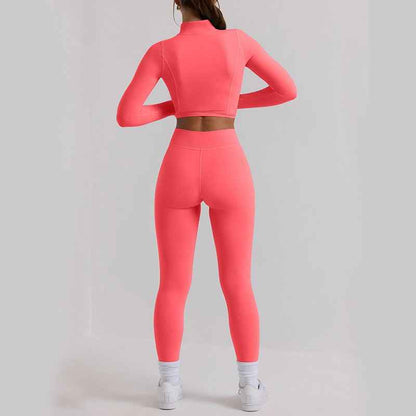 Women’s Long-Sleeve Yoga Workout Set – Top & Trousers Exercise Outfit