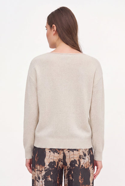 Women's Scalloped V-Neck Tunic Sweater